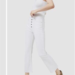 rag & bone Women's High Rise Ankle White Jeans